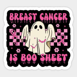 Breast Cancer Is Boo Sheet Halloween Breast Cancer Awareness meme Sticker